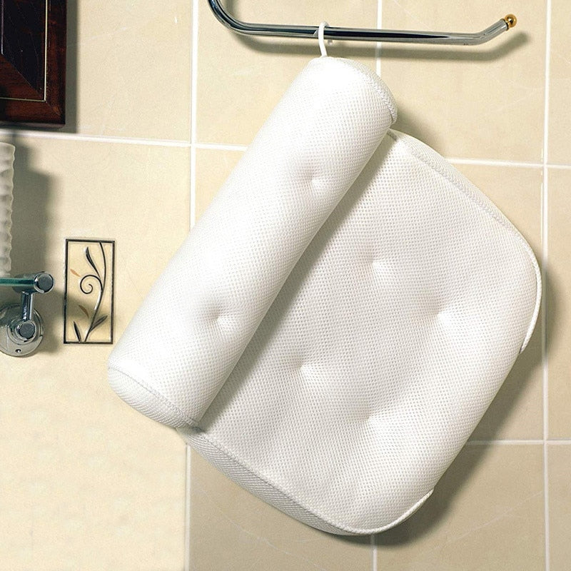 Almohada de baño antideslizante para SPA con ventosas para bañera, soporte para la espalda y el cuello, almohadas para reposacabezas, cojín grueso para el hogar, accesorio para jacuzzi