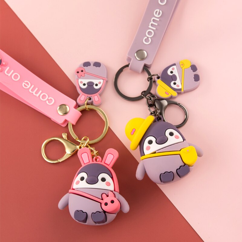 Cartoon Cute Penguin Doll Key Chain Creative Personality Car Exquisite Chain Key Ring Hand Strap Handbag Mobile Phone Ornaments