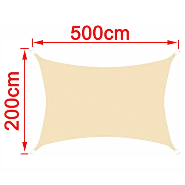 Beige 300D Waterproof Polyester Shade Sail, Triangle, Rectangle, Square Awning for Outdoor Garden, Beach, Terrace, Pool Awning