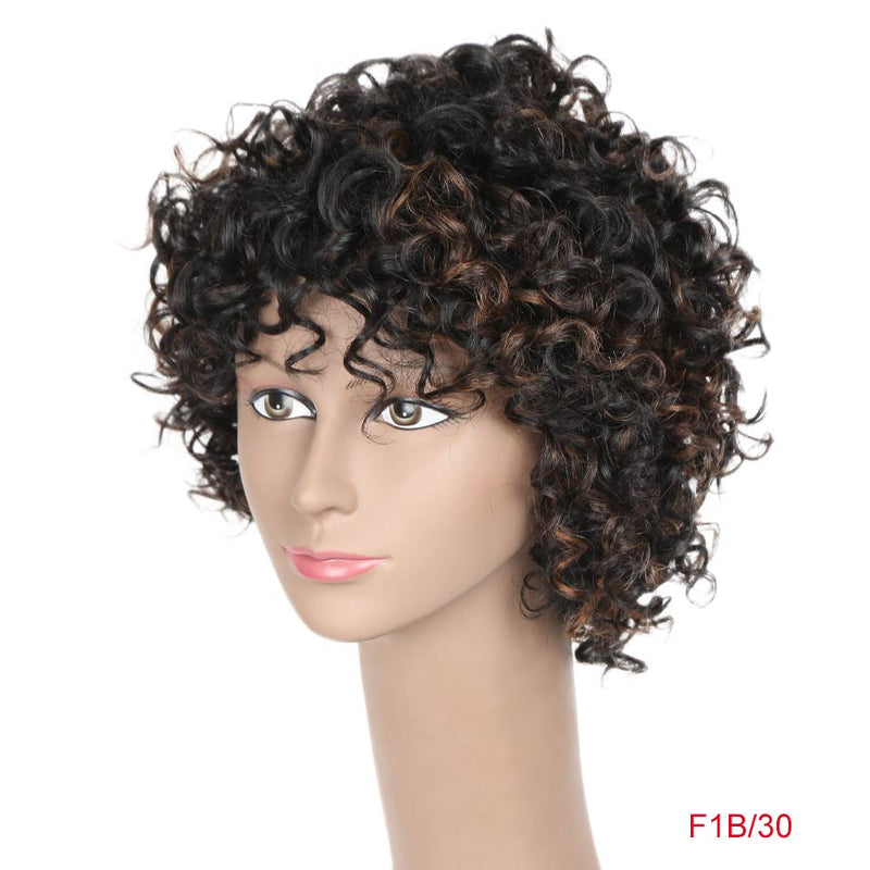 Pelucas rizadas sueltas cortas de Rebecca para mujeres negras, pelucas de cabello humano rizado Remy brasileño, peluca corta, peluca completa de Cosplay Rubio rojo