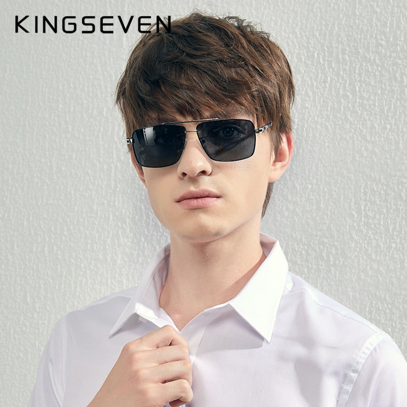 KINGSEVEN 2020 New Men's Glasses Structure Design Temples Sunglasses Brand Polarized Women Stainless steel Material Gafas De Sol