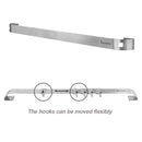 Seacreating 46CM Home Storage Kitchen Rail with 5 Hooks Wall Mounted Wrought Stainless Steel Hanging Utensil Holder Rack