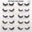 Visofree 30/40/100 Pairs Lashes Bulk Mink Eyelashes 3D Mink False Eyelashes 100% Cruelty-free Dramatic Eyelashes 25mm 5D Lashes