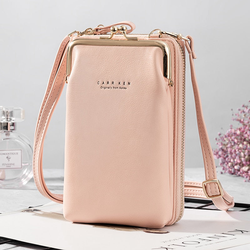 Buylor Women's Phone Crossbody Bags Girls PU Leather Large Capacity Portable Shoulder Bag Brand Ladies Purse Fashion Handbag