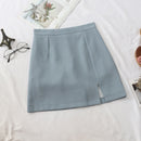 HELIAR 2022 Spring Women Skirts Preppy Style A-line High-waist Split Mini Skirts Women Solid Elegant Casual OL Skirts For Women