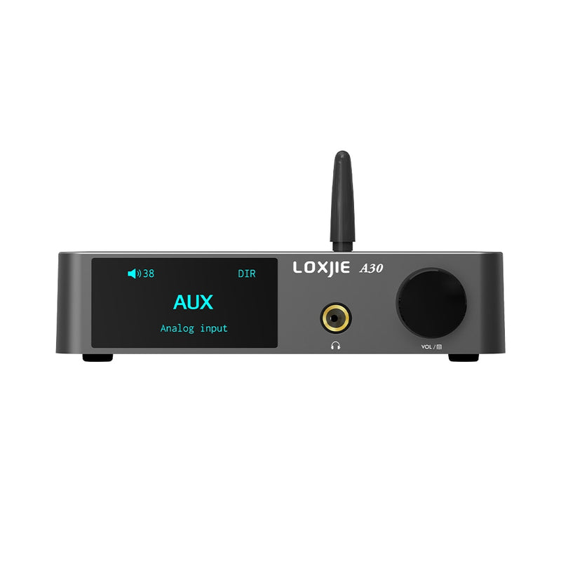 LOXJIE A30 Desktop-Stereo-Audio-Leistungsverstärker und Kopfhörerverstärker unterstützen APTX Bluetooth 5.0 ESS DAC-Chip mit Fernbedienung