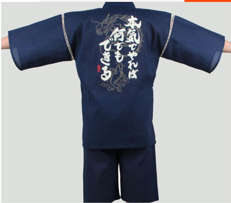 Traditioal Japanese Pajamas Sets Men Yukata Kimono Cotton Male Loose Japan Home Clothing Sleepwear Bathrobe Leisure Wear A52508