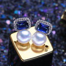 FENASY 925 Sterling Silver Necklace Natural Pearl Jewelry Sets For Women Bohemian Stud Earrings Sapphire Pendant Party Rings