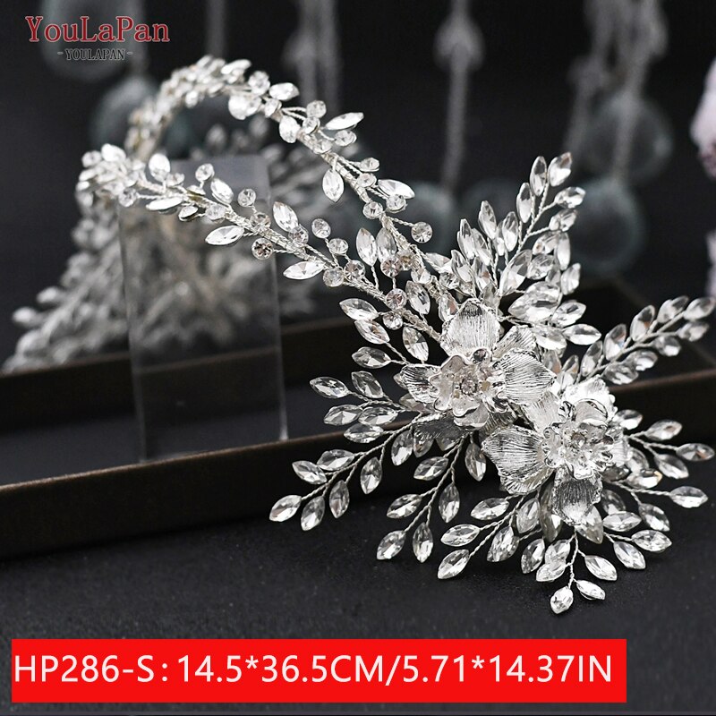 YouLaPan HP312 Bridal Hair Pieces Bridemaids Head Pieces Crystal Headbands for Women Jeweled Hair Accessories Rhinestone Tiara