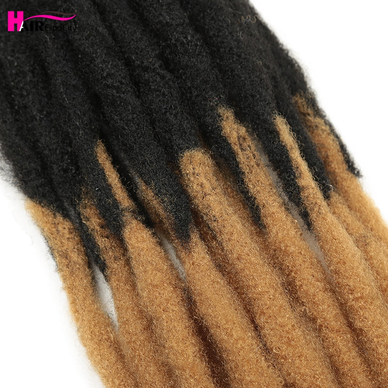 Rastas de 22 pulgadas, trenzas de ganchillo, cabello sintético, Faux Locs para hombres y mujeres, extensiones de cabello trenzado Ombre, Hair Expo City