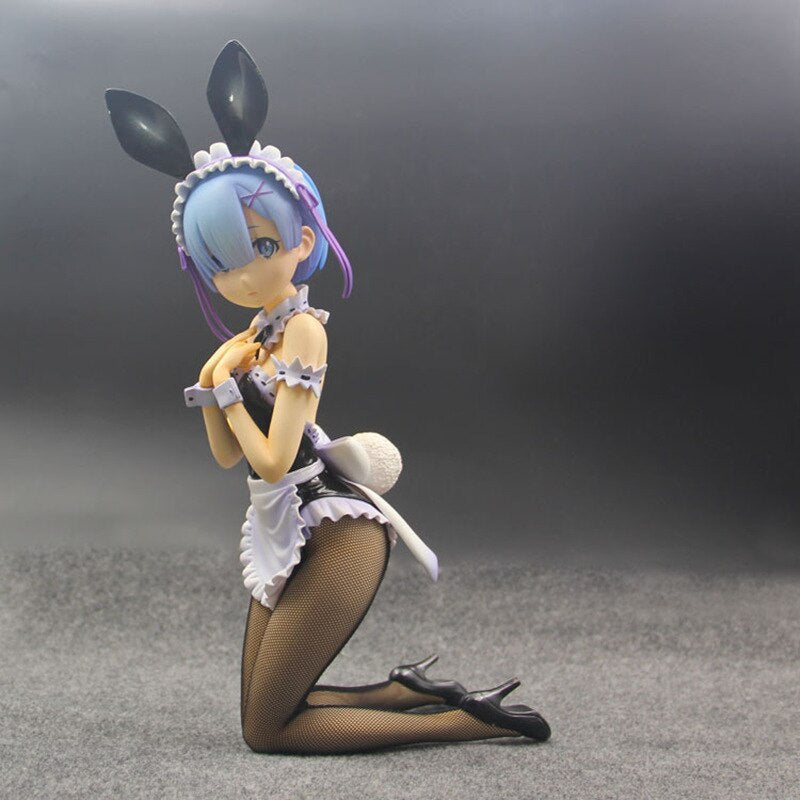 30 CM Anime Re: La vida en un mundo diferente de cero RamRem Figura Maid outfit Bunny girl Ram Figura de acción PVC Modelo Juguetes