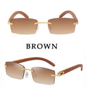 2022 Vintage Rimless Sunglasses For Men Fashion Square Glasses Luxury Oculos De Sol Masculino Zonnebril Heren Lunette De Soleil