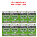 Neue Original AA 1,5 V 2600 mWh USB wiederaufladbare Li-Ion-Batterie für Fernbedienung Maus kleiner Lüfter Elektrische Spielzeugbatterie + Kabel
