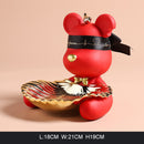 Estatua de oso violento, estatua de oso ordenado con bandeja de Metal, llaves de almacenamiento, dulces, adornos para el hogar Friut, decoración de mesa, decoración de habitación