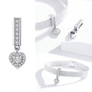 WOSTU 925 Sterling Silver Circle Charm Round CZ Bead Bead Clip Fit Original reflection Charm Bracelet Jewelry Accessories CQX101