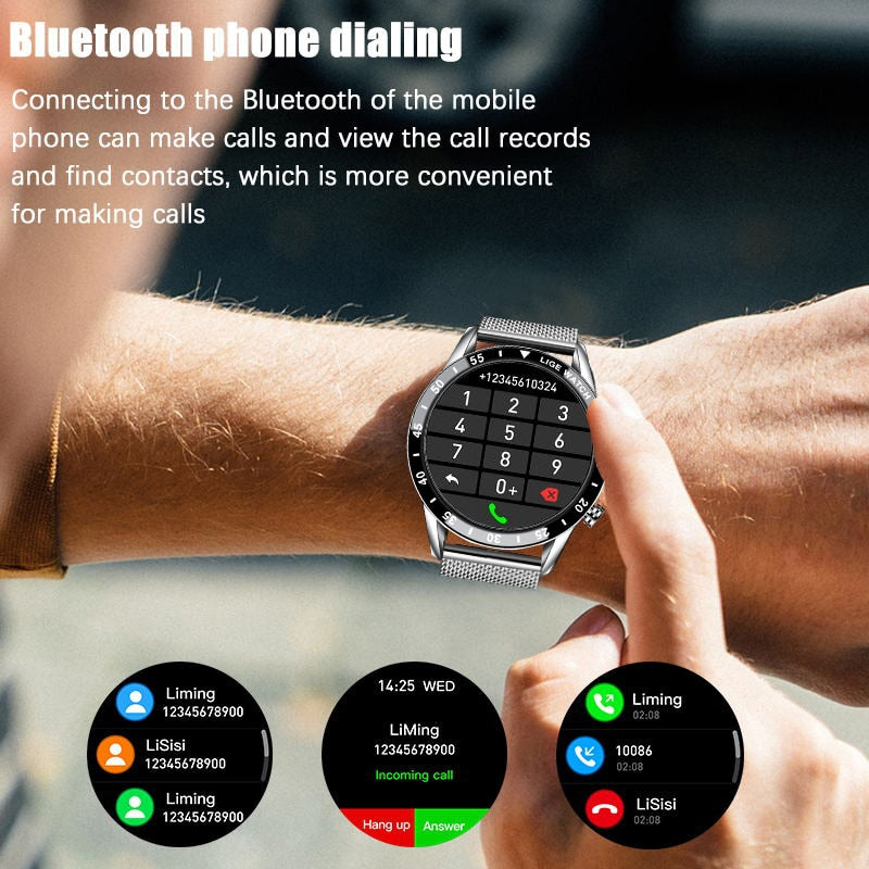 LIGE 2021 nuevo reloj inteligente para hombres con pantalla completamente táctil, reloj deportivo IP68 resistente al agua con Bluetooth para Android ios, reloj inteligente para hombres