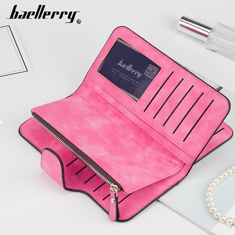 2022 Women Wallets Name Engrave Fashion Long Leather Top Quality Card Holder Classic Female Purse  Zipper  Wallet For Women