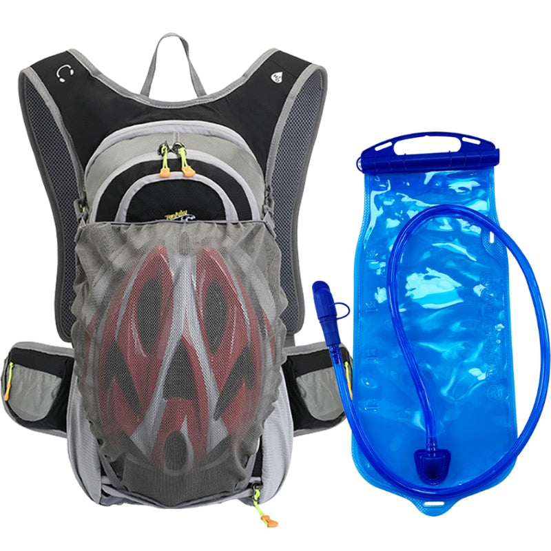 15L Deportes al aire libre Ciclismo Camping Mochila Senderismo Correr Bicicleta Equitación Hidratación Bolsa de agua Paquete Vejiga Mochila con casco Net