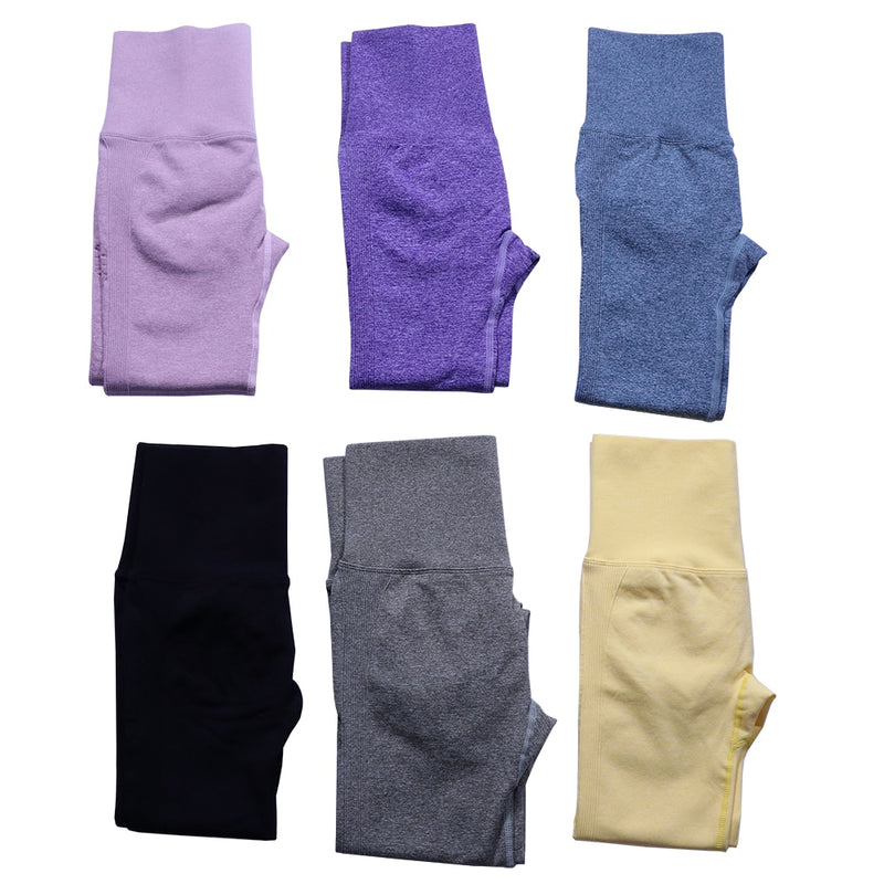 Pantalones de Yoga Push Up sin costuras de cintura alta, mallas deportivas para mujer, mallas deportivas para correr, gimnasio, energía, pantalones deportivos