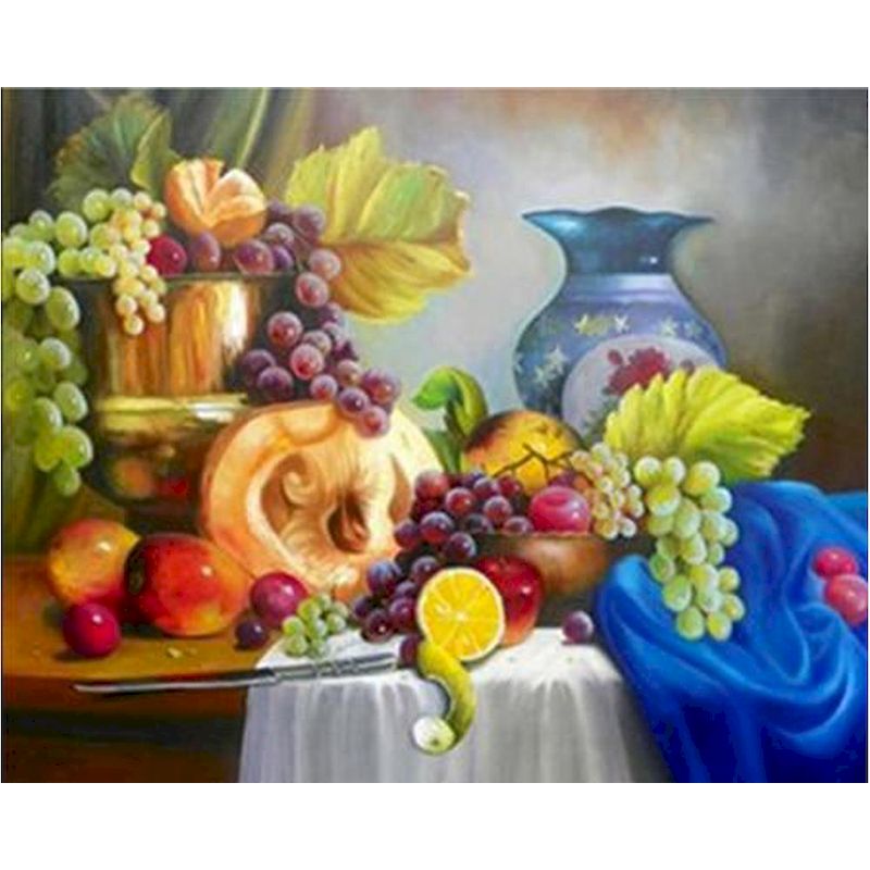 CHENISTORY Fruit Flower Oil Paint By Numbers Kits For Adults Children Unique Gift Modern Home Living Room Decoration Wall Art