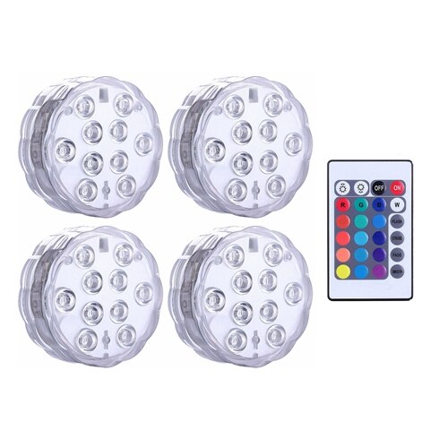 16 Colors Underwater LED Light Remote Control Submersible Lamp IP68 Waterproof Outdoor Garden Swimming Pool Bathroom Decoration