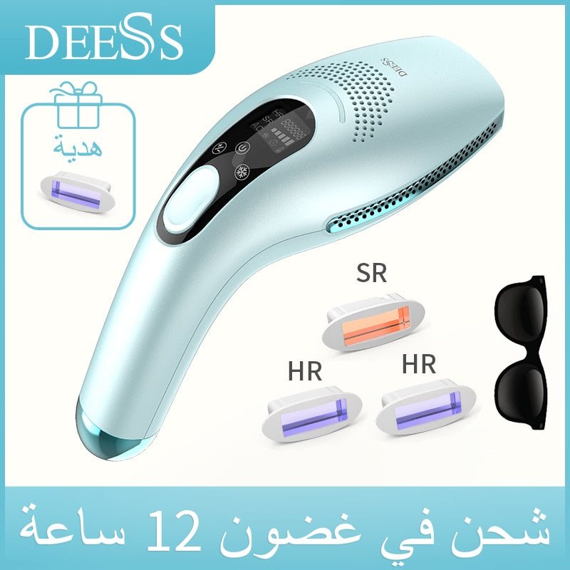 DEESS GP590 Laser Epilator Hair Removal Permanent 0.9s Painless Cool Ipl Laser Hair Removal Machine Unlimited Flashes Dropship