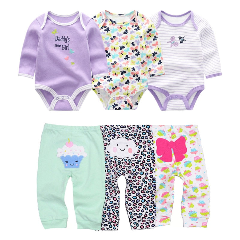 2022 Cotton Baby Girl Clothes Bodysuits+Pants Baby Sets Newborn Clothing Sets Autumn Winter Baby Boy Clothes Roupa de bebe