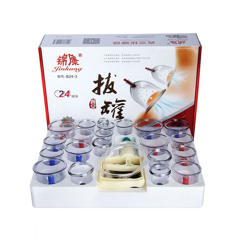 32/24 Cans Massage Vacuum Cupping Set Thicker Magnetic Aspirating Cupping Cans Acupuncture Suction Cup Chinese Massage Kit