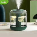 Humidificador de aire saengQ de gran capacidad, recargable, con batería de 2000mAh, difusor de aceites esenciales, generador de niebla USB, luz LED para el hogar