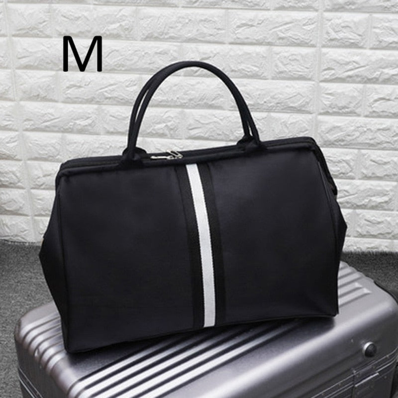 Korean Version Overnight Weekend Traveling Bag Strip Handbag Big Travel Bag Luggage Men&