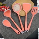 5pcs Silicone Kitchenware Non-stick Cookwarre Cooking Tool Spatula Ladle  Shovel Spoon Soup Kitchen Utensils Set кухонная посуда