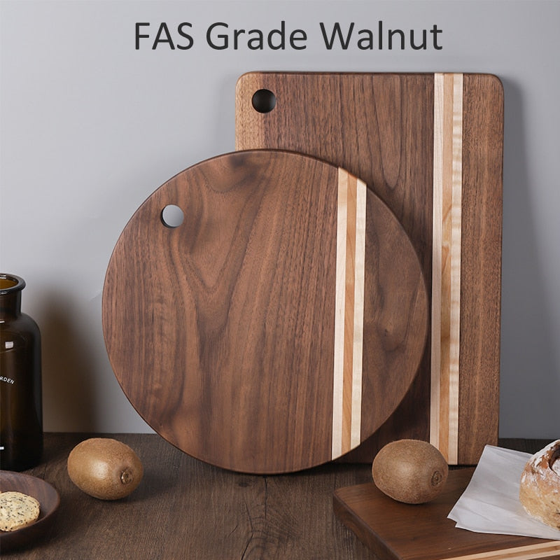 Walnut Wood Cutting Board Chopping Block Serving Plate Cake Pizza Board Kitchen Accessory