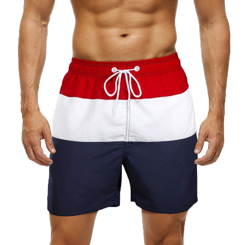 DATIFER Neue, schnell trocknende Herren-Badeshorts, Sommer-Bretthose, Surf-Badebekleidung, Strand, Fitnessstudio, Badeanzug mit kurzem Mesh-Futter ES6C