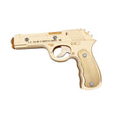 Semi-auto Rubber Band Cutting 3D Wooden Puzzle Gun Woodcraft Assembly Kit Revolver wooden toys Wooden Shooting Toy Guns Boys