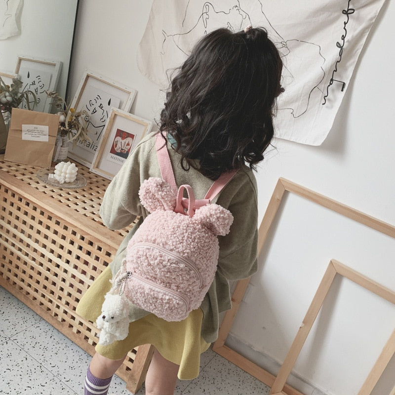 Kid&#39;s Backpack Easter Mini Simple Plush Rabbit Bag Korean Children&#39;s Plush Bear Pendant Shoulder Bag Tide Child Girl Purse Bag