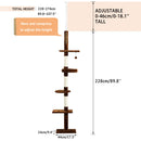 Altura de entrega nacional 238-274 cm Gato Árbol Condominio Poste rascador Piso a techo Rascador ajustable para gatos Muebles de protección