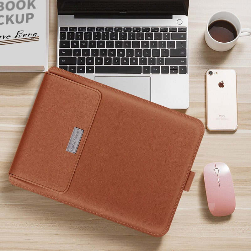 Laptop Bag For Macbook Air Retina Pro 11 12 13 14 15 15.6 inch, PU Leather Laptop Sleeve Case For Xiaomi Dell Huawei Matebook