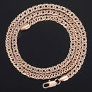 Trendsmax Necklaces for Women Men 585 Rose Gold Venitian Curb Link Chain Necklace 45cm 55cm 60cm Fashion Jewelry KGN453