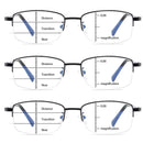 Progressive Multifocus Computer Reading Glasses Blue Light Blocking Titanium Alloy Spring Hinge Multifocal Readers Eyeglasses