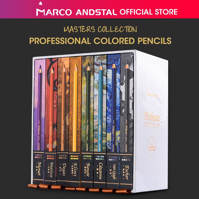 Marco MASTERS COLLECTION 80 Colors Professional Fine Artist Oil Color Pencil Set Drawing Colour Colored Pencils Art Supplies