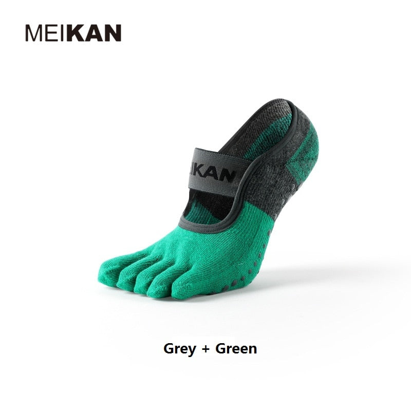 MKYG1902 MEIKANG Women Toe Yoga Socks Terry Sole Anti-Skid 5 finger Non-Slip High-Quality Brand Dance Pilates Ballet Yoga Meias