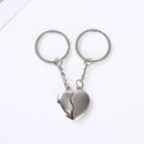 1Pair Couple Keychain Key Silver Color Korea Romantic Lover Love Key Heart Shape Magnet Keychain Souvenirs Valentine&