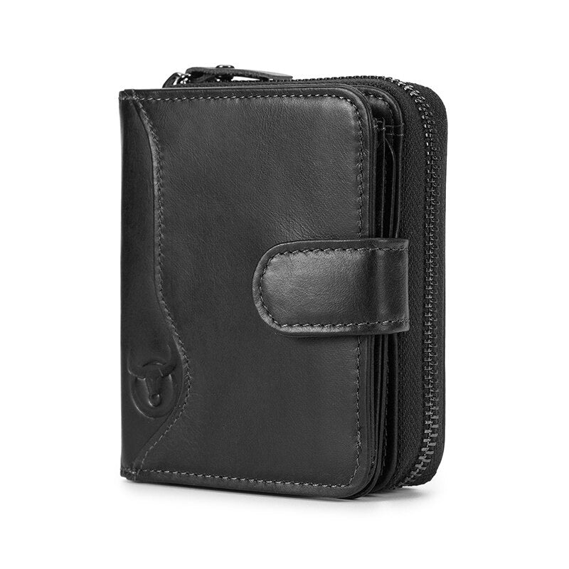 BULLCAPTAIN Men's  Leather Wallet Business Wallets Multifunction Multifunctional Business Card Holder Small Card Box