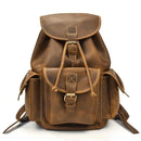 Vintage Crazy Horse Leder Herren Rucksack Unisex Rindsleder 14" Laptop Rucksack Damen dickes echtes Leder Schultasche Freizeittasche