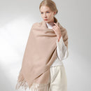 Winter 100% Pure Wool Scarf Women Thicken Shawls and Wraps Echarpe for Ladies Foulard Femme Winter Solid Cashmere Scarves Stoles