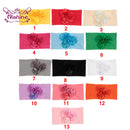 Nishine suave estiramiento satén Rosa flor bebé diadema nudo recién nacido ancho Nylon diademas turbante niñas sombreros niños foto Props