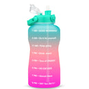 Quifit Gallon 2L Water Bottle with Straw 3.8 &amp; 2 Litre Large Capacity Tritan BPA Free Motivational Quote Time Marker 2000ml Jug