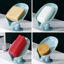 Leaf Shape Soap Dish Bathroom Soap Holder Drain Punch-Free Soap Box Bathroom Storage Tray Sponge Holder Kitchen Accessories