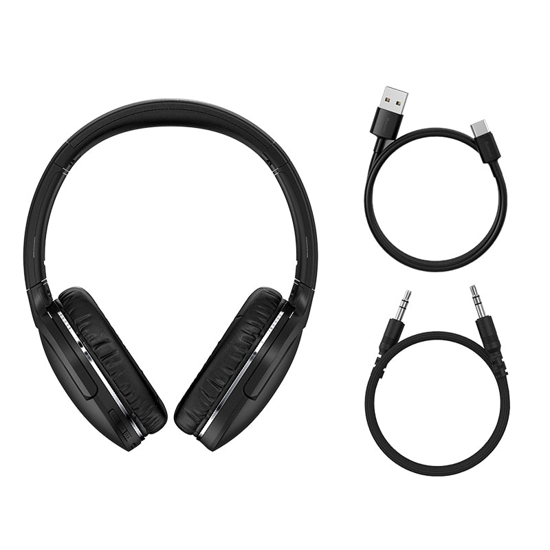 Baseus D02 Pro Auriculares inalámbricos Auriculares Bluetooth 5.0 Auriculares plegables Auriculares deportivos Auriculares para juegos Teléfono Fone Auriculares Bluetooth