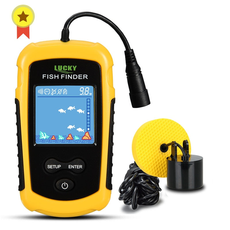 FFC1108-1 alarma 100M Sonar portátil buscador de peces señuelo de pesca ecosonda buscador de pesca alarma transductor lago mar pesca